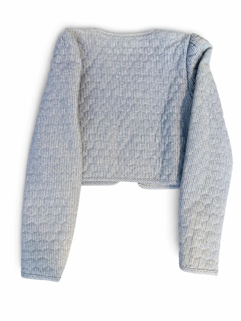 Avec Les Filles Sky Blue Quilted Crop Jacket